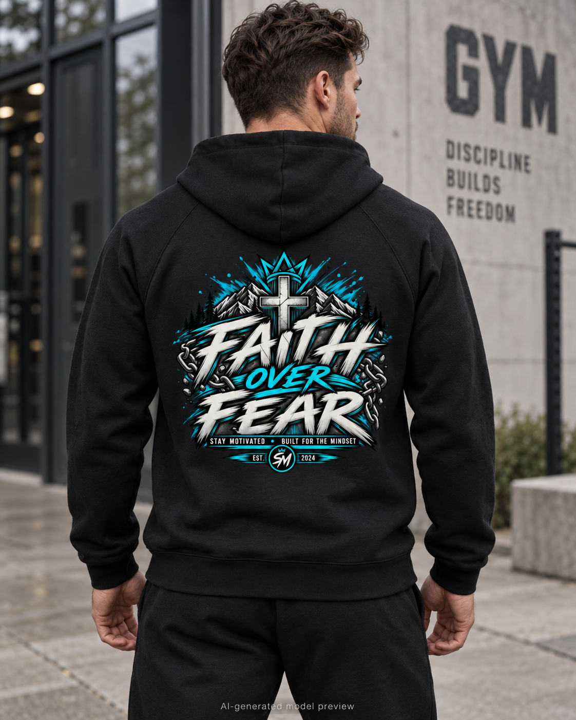 Faith Over Fear – Stay Motivated Oversized Hoodie